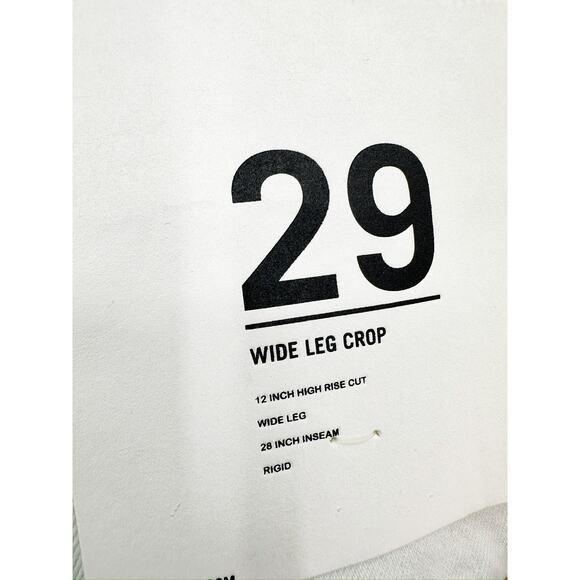 RE/DONE Wide Leg High Rise Raw Hem Bleach Light Wash Crop Jeans Size 29 NWD - Picture 8 of 8